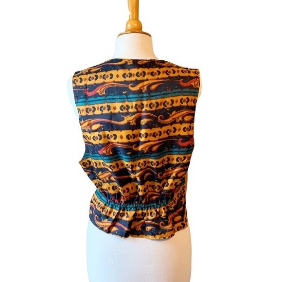 NWT Arizona Southwest Tan Leather Cowhide Button Front Vest - Large - Picture 2 of 7